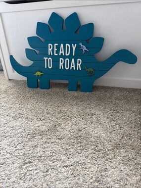 Target Blue "Ready to Roar" Dinosaur Wall Decor